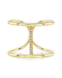 Anne Sisteron | Metallic 14kt Yellow Gold Diamond Bridge Ring | Lyst