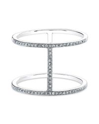 Anne Sisteron | 14kt White Gold Diamond H Trois Ring | Lyst