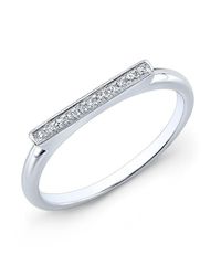 Anne Sisteron | Metallic 14kt White Gold Diamond Long Bar Ring | Lyst