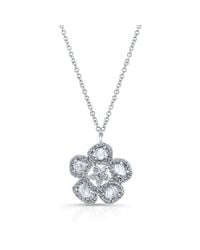 Anne Sisteron | Metallic 14kt White Gold Mae Medium Flower Diamond Slice Necklace | Lyst