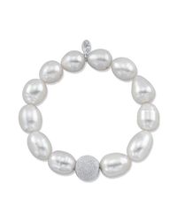 Anne Sisteron | Multicolor Grey Pearl Bracelet With Sterling Silver Laser Cut Ball | Lyst
