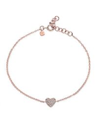 Anne Sisteron - Metallic 14kt Rose Gold Diamond Heart Bracelet - Lyst