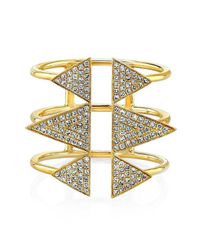 Anne Sisteron | Metallic 14kt Yellow Gold Diamond Triple Spike Ring | Lyst