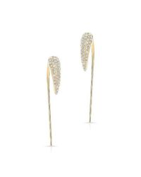 Anne Sisteron - Metallic 14kt Yellow Gold Diamond Horn Long Back Bar Earrings - Lyst