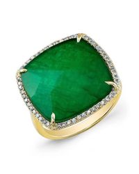 Anne Sisteron - Multicolor 14kt Yellow Gold Emerald Diamond Triplet Cushion Cut Cocktail Ring - Lyst