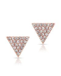 Anne Sisteron - Multicolor 14kt Rose Gold Diamond Small Triangle Emma Stud Earrings - Lyst
