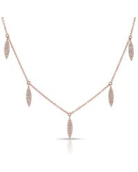 Anne Sisteron - Metallic 14kt Rose Gold Diamond 5 Petal Necklace - Lyst