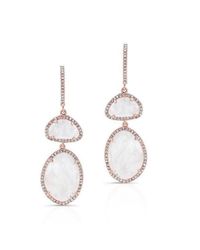 Anne Sisteron - Metallic 14kt Rose Gold Moonstone Diamond Splendor Earrings - Lyst