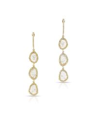 Anne Sisteron - Metallic 14kt Yellow Gold Triple Diamond Slice Earrings - Lyst