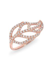 Anne Sisteron - Multicolor 14kt Rose Gold Diamond Leaf Ring - Lyst