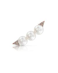 Anne Sisteron - Multicolor 14kt Rose Gold Pearl And Diamond Ear Climber - Lyst