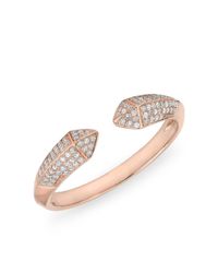 Anne Sisteron - Metallic 14kt Rose Gold Diamond Pyramid Horn Ring - Lyst