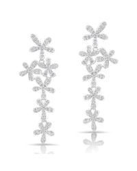 Anne Sisteron - 14kt White Gold Diamond Wildflower Earrings - Lyst