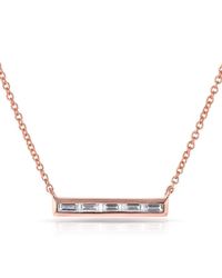 Anne Sisteron - Multicolor 14kt Rose Gold Baguette Diamond Short Bar Necklace - Lyst