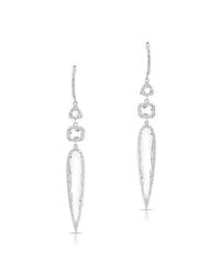 Anne Sisteron - 14kt White Gold White Topaz Diamond Grace Drop Earrings - Lyst