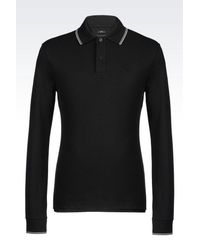 Armani Jeans | Black Long-sleeved Polo for Men | Lyst