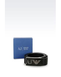 Armani Jeans | Black Leather Belt for Men | Lyst