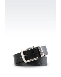Armani Jeans | Black Leather Belt for Men | Lyst