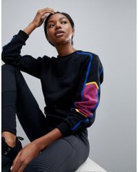 South Beach Blue Stripe Sleeve Sweatshirt