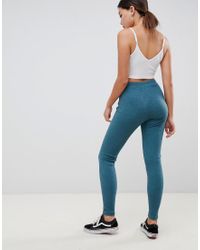 ASOS Green Slim Joggers In Rib