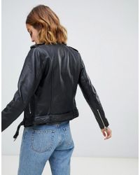 Barney's Originals Black Barney's Originals Leather Jacket With Belt