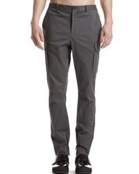 ATM - Gray Stretch Cotton Twill Moto Pants With Cargo Pockets for Men - Lyst