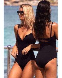 Seafolly Petal Edge Sweetheart Swimsuit Black