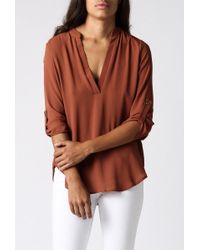 Azalea | Brown Laguna Roll Sleeve Tunic | Lyst