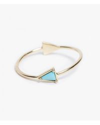 Mociun | Blue Turquoise Double Triangle Ring | Lyst