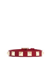Valentino | Red Rockstud Leather Skinny Bracelet | Lyst