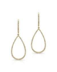 Anne Sisteron - 14kt Yellow Gold Diamond Small Open Pear Shaped Earrings - Lyst
