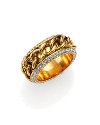 Michael Kors | Metallic PavÉ-Inset Frozen Curb Chain Ring | Lyst