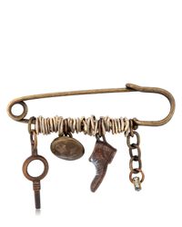 Maria Zureta | Brown Boot Bronze Safety Pin | Lyst