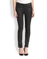 Eileen Fisher | Black Waxed Stretch Denim Jeans | Lyst