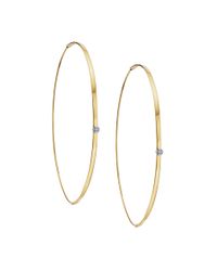 Lana Jewelry | Metallic Large Flat Magic Hoops W/ Diamonds | Lyst