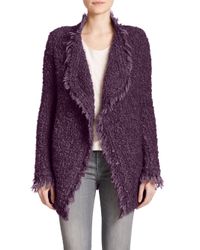 IRO | Purple Campbell Open-front Bouclé Cardigan | Lyst