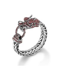 John Hardy | Metallic Dragon Head Bracelet On Large Rectangular Chain | Lyst