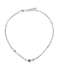 Chan Luu | Metallic Mystic Labradorite, Champagne Diamond & Sterling Silver Beaded Chain Necklace | Lyst