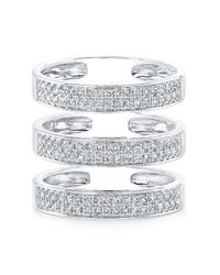 Anne Sisteron - Metallic 14kt White Gold Diamond Large Triple Bar Ring - Lyst