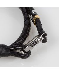 Paul Smith | Men's Black Leather Wrap Bracelet for Men | Lyst