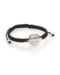 Tateossian | Black Meteorite Disc MacramÉ Bracelet for Men | Lyst