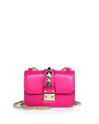 Valentino | Pink Rockstud Lock Mini Shoulder Bag | Lyst