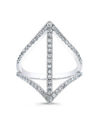 Anne Sisteron | Metallic 18kt White Gold Diamond Spear Ring | Lyst