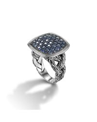 John Hardy | Blue Large Cushion Woven Shank Ring | Lyst