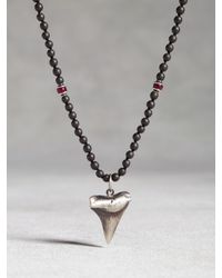 John Varvatos | Metallic Sterling Silver Shark Tooth Beaded Necklace for Men | Lyst