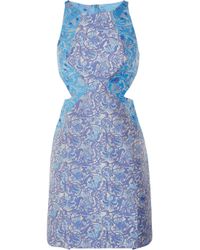 Lyst - Richard nicoll Silk Jacquard Dress in Blue