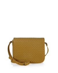 Bottega Veneta | Natural Small Woven Flap Shoulder Bag | Lyst