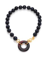 Stephanie Kantis | Lush Brown Agate & Blue Tiger's Eye Beaded Necklace | Lyst
