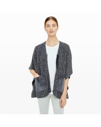 Club Monaco | Gray Lenoria Shearling Patch Poncho | Lyst