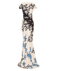 Carolina Herrera | Blue Bordered Floral Print Gown | Lyst